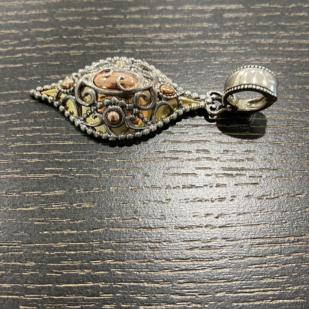 Carolyn Pollack Sterling Silver/Brass Pendant - Picture 3 of 4